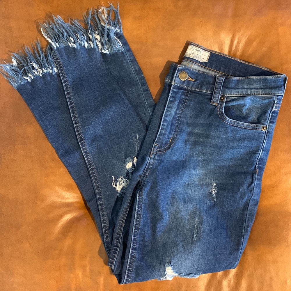 Free People Frayed Skinny Jeans